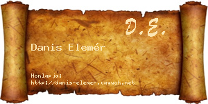 Danis Elemér névjegykártya